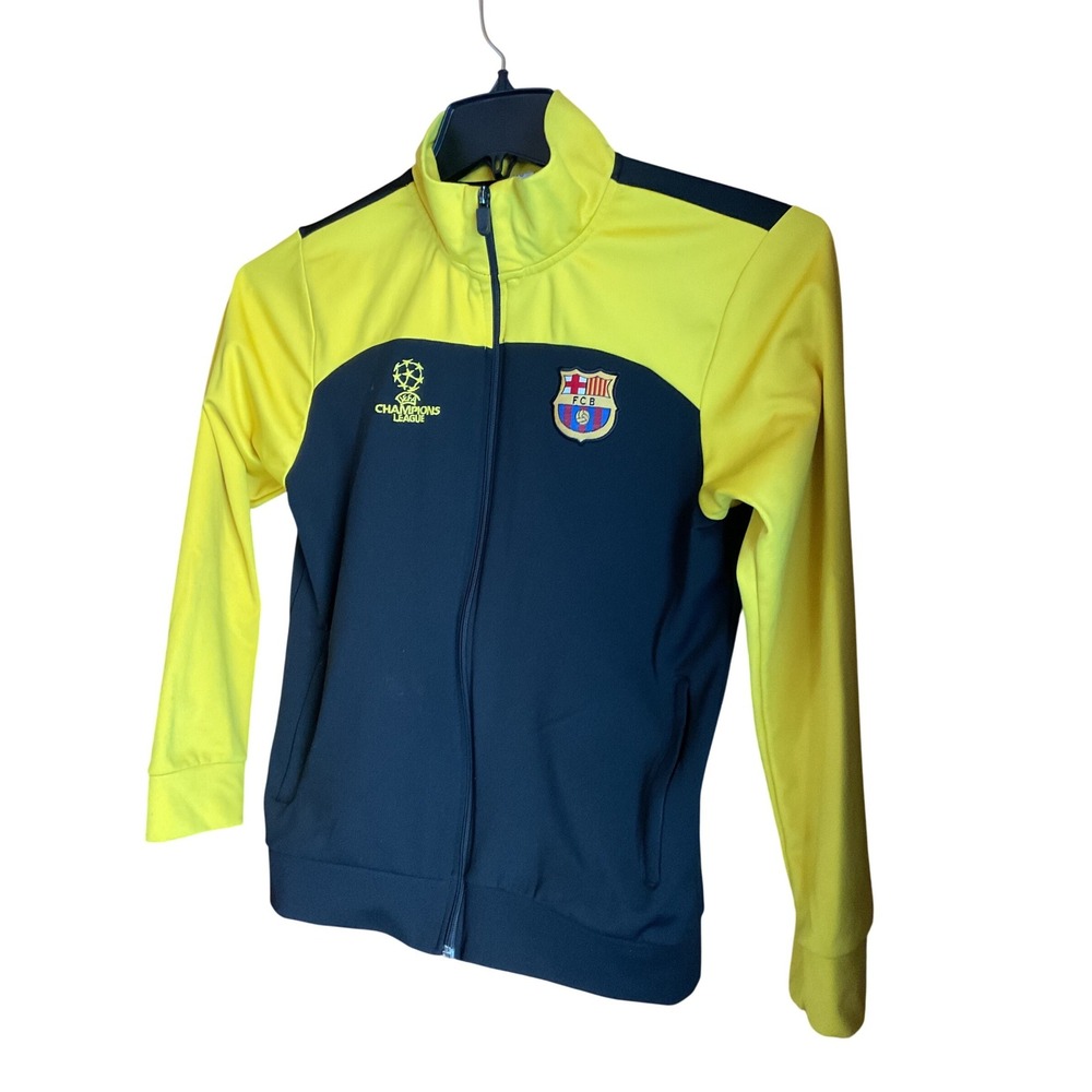 FC Barcelona UEFA Champions League Track Jacket Youth Size 176 Yellow  Soccer‎